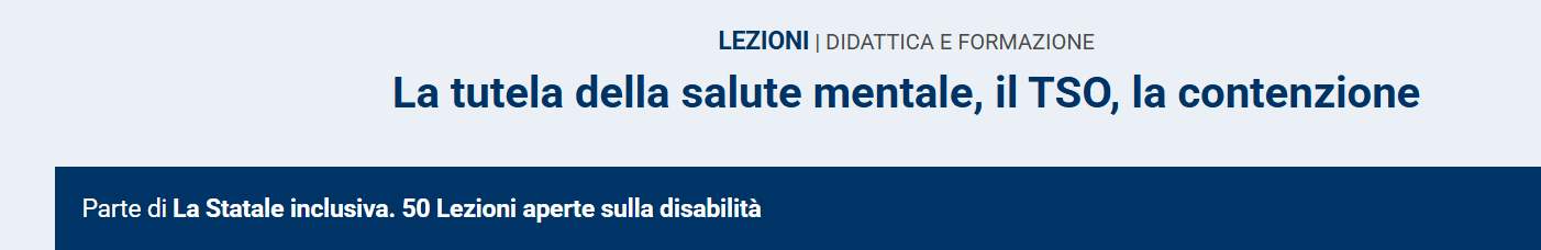 La tutela della salute mentale, il TSO, la contenzione